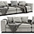 Modern Minotti Leonard 2-Seater Sofa 3D model small image 2