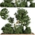 Versatile Garden Set: Bush and Tree Collection 3D model small image 1