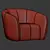 Elegant Alexis 45 Fabric Chair 3D model small image 1