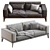 Elegant Leather Sofa by Porada 3D model small image 5