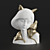 Whimsical Girl and Fox Sculpture 3D model small image 1