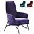 Vibrant Vasco Fabric Accent Chair 3D model small image 1