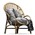 Vintage Rattan Accent Chair 3D model small image 1