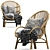Vintage Rattan Accent Chair 3D model small image 2