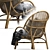 Vintage Rattan Accent Chair 3D model small image 3