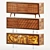 Quadra Wood Pedestals Set 3D model small image 1