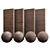 Elegant Walnut Varnished Wood 3D model small image 1