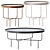 Sleek Metal Round Coffee Table 3D model small image 1