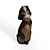 Playful Pup Dog Figurine 3D model small image 2