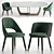 Colette & Romeo: Elegant Armchair and Table Set 3D model small image 1