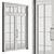 White Vintage Glass Door Set 3D model small image 1