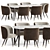 Elegant Dining Set 102: Stylish, Versatile, and Durable 3D model small image 1