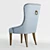 Slate Blue Wing Chair 3D model small image 3