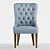 Slate Blue Wing Chair 3D model small image 4