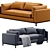 Modern Four Hands Sofa: Bennett Moon 3D model small image 1