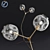 Golden Branching Bubble Floor Lamp 3D model small image 2