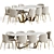 Modern 5-Piece Dining Set 3D model small image 2