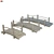 Wooden Garden Bridge Set 3D model small image 1