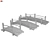 Wooden Garden Bridge Set 3D model small image 2