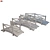 Wooden Garden Bridge Set 3D model small image 1