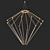 Sleek Brass Chandelier 3D model small image 1