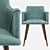 Monarch Velvet Metal Chair: Stylish & Comfortable 3D model small image 5