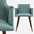 Monarch Velvet Metal Chair: Stylish & Comfortable 3D model small image 14