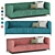 Luxurious Velvet Sofa - Vintage-Inspired Design 3D model small image 1