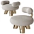 Elegant Tomyris Chair & Athena Ottoman 3D model small image 2