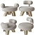 Elegant Tomyris Chair & Athena Ottoman 3D model small image 3