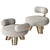 Elegant Tomyris Chair & Athena Ottoman 3D model small image 4