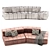 Modern Leather Modular Sofa 3D model small image 2