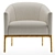 Thaddeus Barrelback Armchair: Sleek and Stylish 3D model small image 2