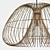 Brass Wire Cosmos Pendant Light 3D model small image 4