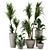 Rustic Concrete Pot with Indoor Plants - Set 97 3D model small image 1