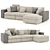 Modern L-Shaped Sofa Set 3D model small image 7