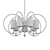 Aged Brass 7-Light Chandelier: Maxim Meridian 3D model small image 2