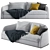 Flexform Alfred Sofa: Modern Elegance for Your Space 3D model small image 2