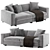 Molteni & C Turner 2-Seat Sofa: Elegant and Comfortable 3D model small image 1