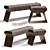 Antique Natural Shagreen Dandy Day Bench 3D model small image 1