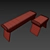 Antique Natural Shagreen Dandy Day Bench 3D model small image 3