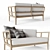 Sleek Teak Sofa for Modern Living 3D model small image 2