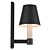 Elegant Tet-a-tet Black Wall Light 3D model small image 2