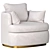 Luxe Linen Swivel Chair 3D model small image 2