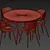 AVE MATER Elegant Dining Chair & Oval Lounge Table 3D model small image 6