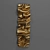 Modern Gold Sculpture Wall Decor 3D model small image 2