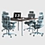 Sleek Conference Table Set 3D model small image 3