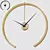 Sleek Metallic Wall Clock 3D model small image 1