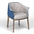 Elegant Fabric Wood Dining Chair 3D model small image 2