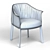 Elegant Fabric Wood Dining Chair 3D model small image 4